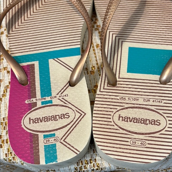 Havaianas Pink and Cream Sporty Sandals Size 9 - Picture 6 of 7